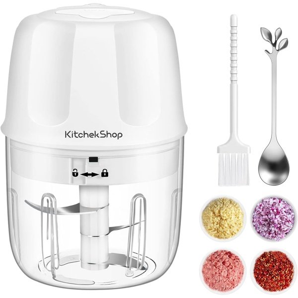 Electric Garlic Chopper, 300ML Portable Cordless Mini Food Processor