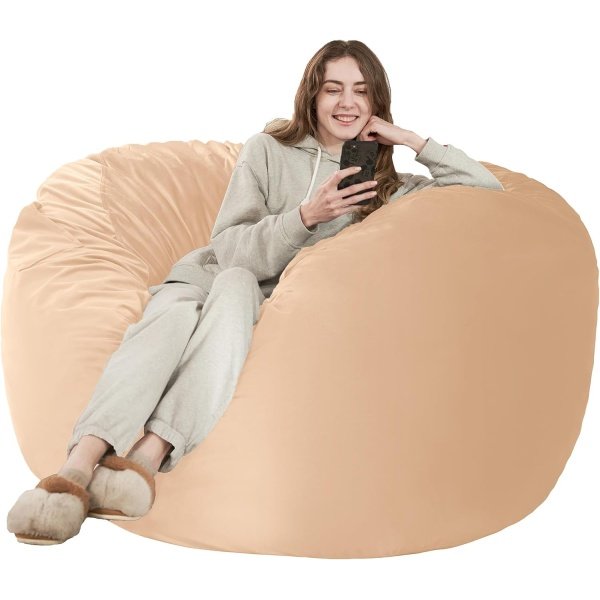 HABUTWAY Bean Bag Chair: Giant 4' Memory Foam Furniture Bean Bag Chairs