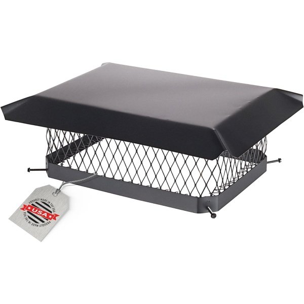 Galvanized Steel Chimney Cover - HY-C Black Chimney Cap, Single Bolt-On Chimney
