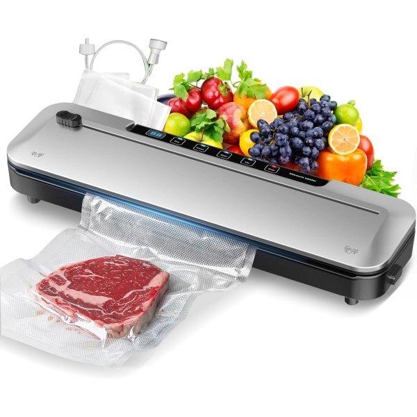 Vacuum Sealer for Food,75 Kpa Precision Suction Power 6-in-1 Food Sealer