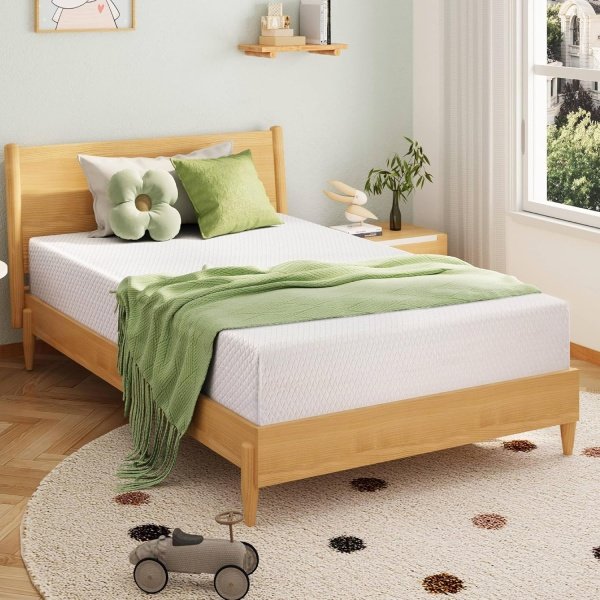 Full Size Memory Foam Mattress, 8 Inch Bed Mattress in A Box with Cooling Green