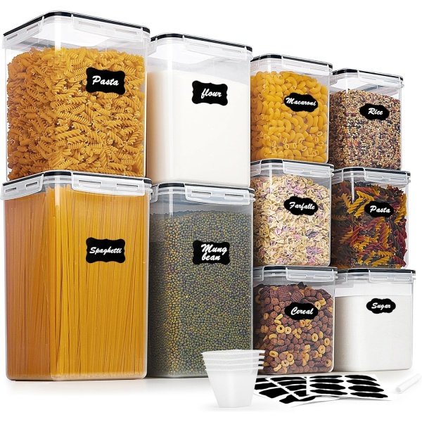 Vtopmart 10 PCS Flour and Sugar Storage Container, Large Airtight Food Canisters
