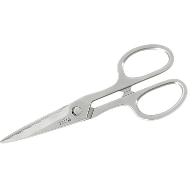 All-Clad Stainless Steel, All Purpose Kitchen Shears,Heavy gauge, Ergonomic, Rust-resistance, Food Scissors for Kitchen, Chicken, Poultry, Fish, Meat,Shelfish, Snipping herbs, 8.19 inch, Silver