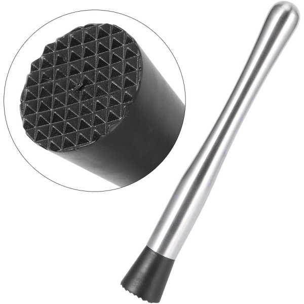 Stainless Steel Ice Muddler, 25cm Ice Crushing Rod Cocktail Wine Muddler Mixing Tool Stick Masher for Home Bar Use