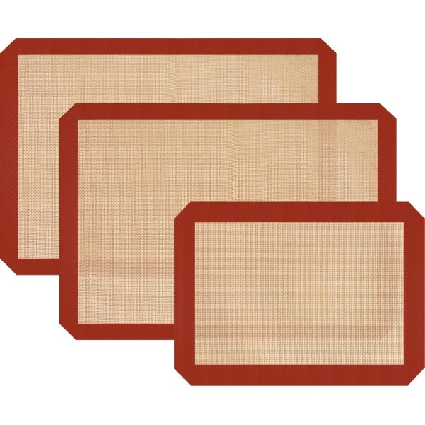 Silicone Baking Mats, 3 Pack Non-Stick Mats for Baking, Silicone Baking Mats Cookie Sheet, Easy Clean & Reusable Oven Baking Sheet for Making Cookies, Macaroons, Bread