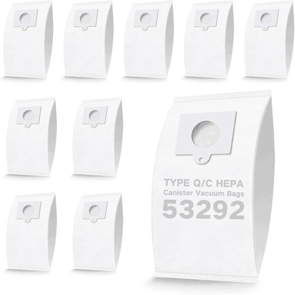 Type 53292 Q/C Canister Vacuum Cleaner Bags (10 Pack ) for Kenmore 200/400/600/700/800 Series - Compatible with Models 81214/81614/81414/BC4002/81714 Replacement Vacuum Bags