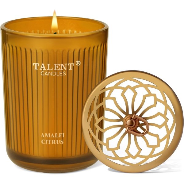 Jar Candles for Home Scented | Aromatherapy Candles Gifts for Women & Men | Natural Soy Candle | 8.4oz Traditional Style | Amalfi Citrus